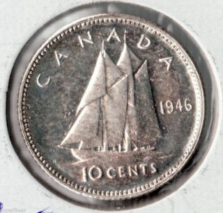 1946 Canadian Silver Dime State +++ photo