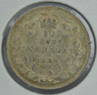 1936 Canadian Silver Dime - Ef - 40 - photo