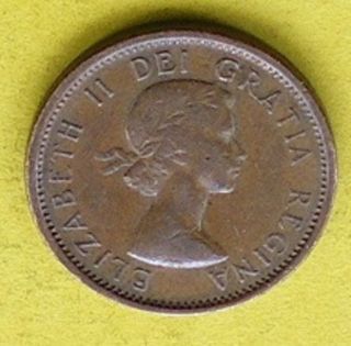 Canada 1956 Queen Elizabeth Ii Good Grade 1 Cent See All My Items 085 photo