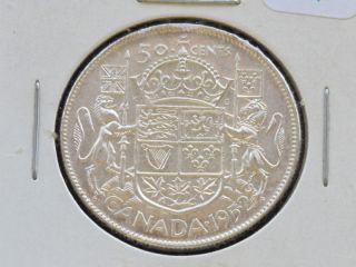 1952 Canada Georgivs Vi Silver Half 50 Cents A7074 photo
