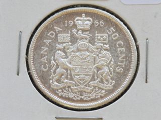 1966 Canada Elizabeth Ii Silver Half 50 Cents A7055 photo