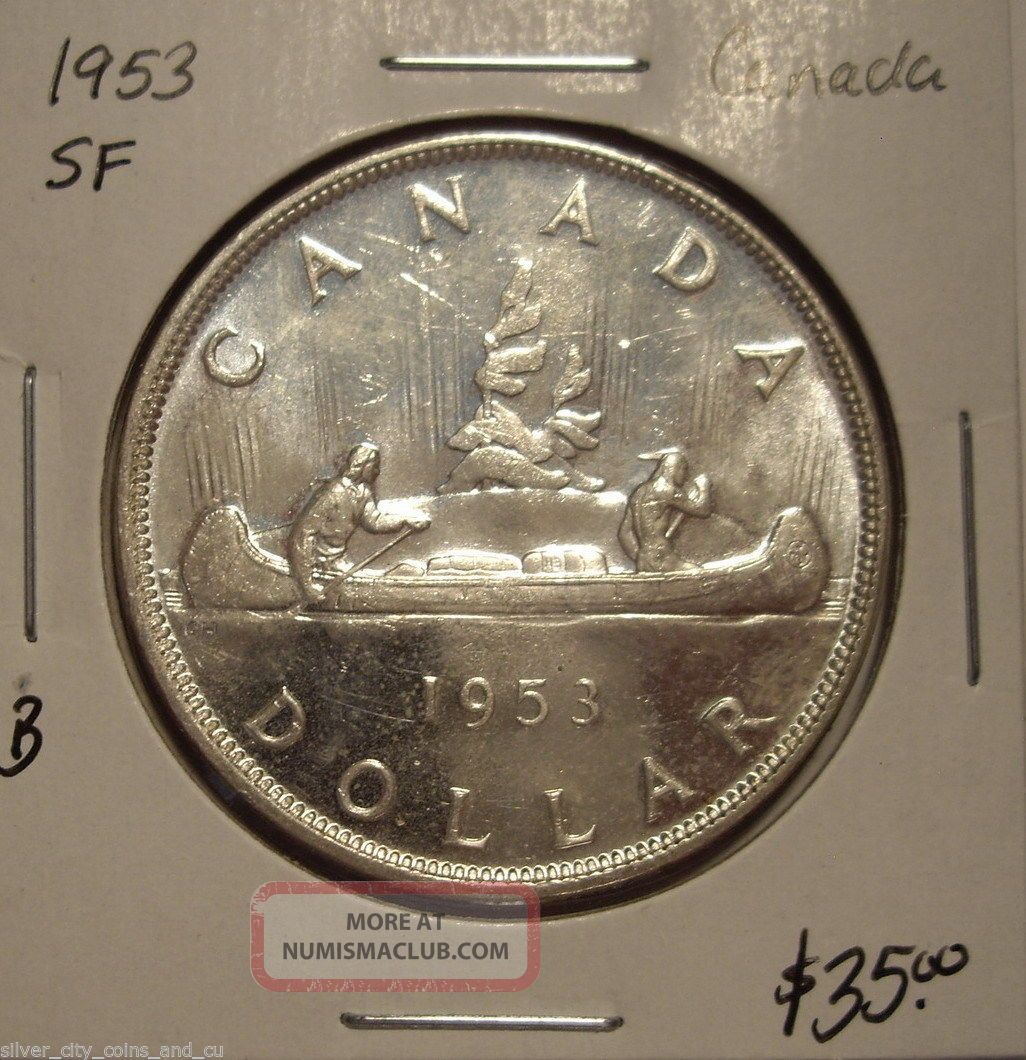 B Canada 1953 Sf Elizabeth Ii Silver Dollar - Unc Coins: Canada photo