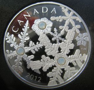 2012 Proof $20 Holiday Snowstorm Crystal Snowflake.  9999 Silver Coin Only photo