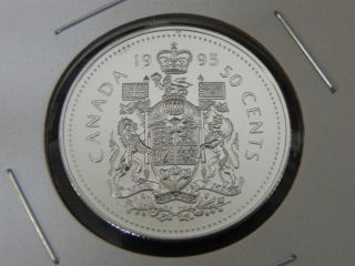 1995 Bu Pl Canadian Canada Coat Of Arms Fifty 50 Cent Half Dollar photo
