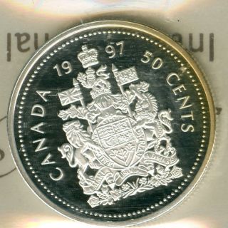 1997 Canada Silver 50 Cents Proof Ultra Heavy Cameo Finest Graded Rare. photo