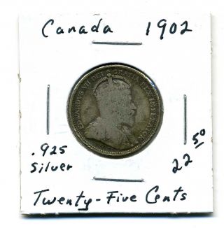 Canada Twenty Five Cents 1902,  Vg+ photo