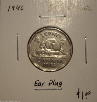 Canada George Vi 1946 Ear Plug Five Cents photo