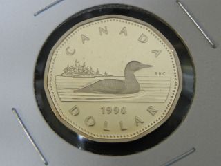 1990 Proof Canadian Canada Loon Loonie One $1 Dollar photo