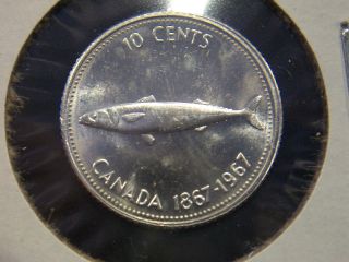 1967 Canada Silver Dime Gem Bu Proof - Like Finish photo