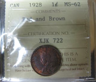 1 Cent 1928 Uncirculated - No Tax - Iccs Ms - 62 photo