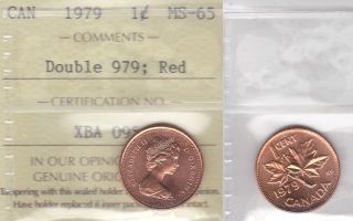 1979 Iccs Ms66 1 Cent Double 979 Red Canada Penny photo