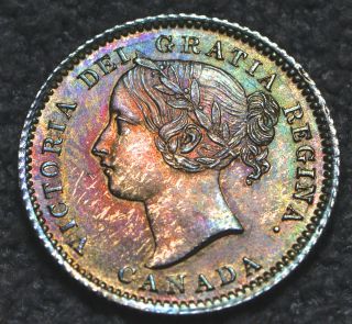 1874h Ten Cent (10¢) Pcgs Ms - 65 Pq+ Top 5 Multi Color Toning Wow photo