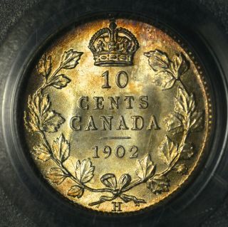 1902h Ten Cent (10¢) Iccs/pcgs Ms - 66 Pq+ Top 4 Golden Toning photo