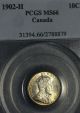 1902h Ten Cent (10¢) Iccs/pcgs Ms - 66 Pq+ Top 4 Golden Toning Coins: Canada photo 1