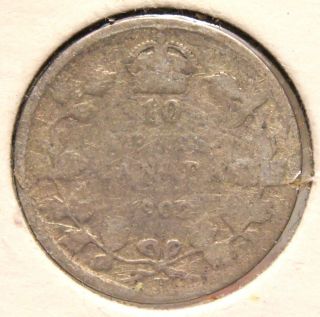 Canada - 1902 - H - 10 Cents -.  925 Silver &.  0691 Oz Asw - Ag photo