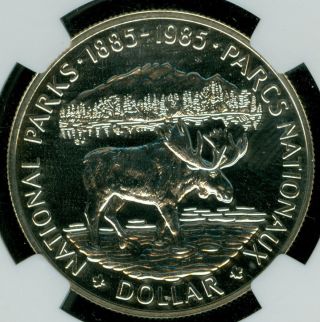 1985 Canada Silver $1 Dollar Ngc Ms69 Solo Finest Graded. photo