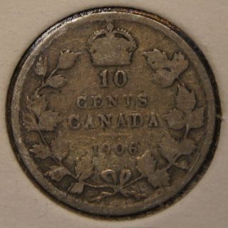 Canada - 1906 - 10 Cents -.  925 Silver &.  0691 Oz Asw photo