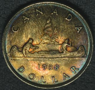 1938 Dollar ($1) Pcgs Ms - 65 Pq Multi Color Toning Top 13 Wow photo