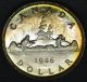 1946 Dollar ($1) Iccs Ms - 63 Pq+ Rainbow Toning Wow Coins: Canada photo 1