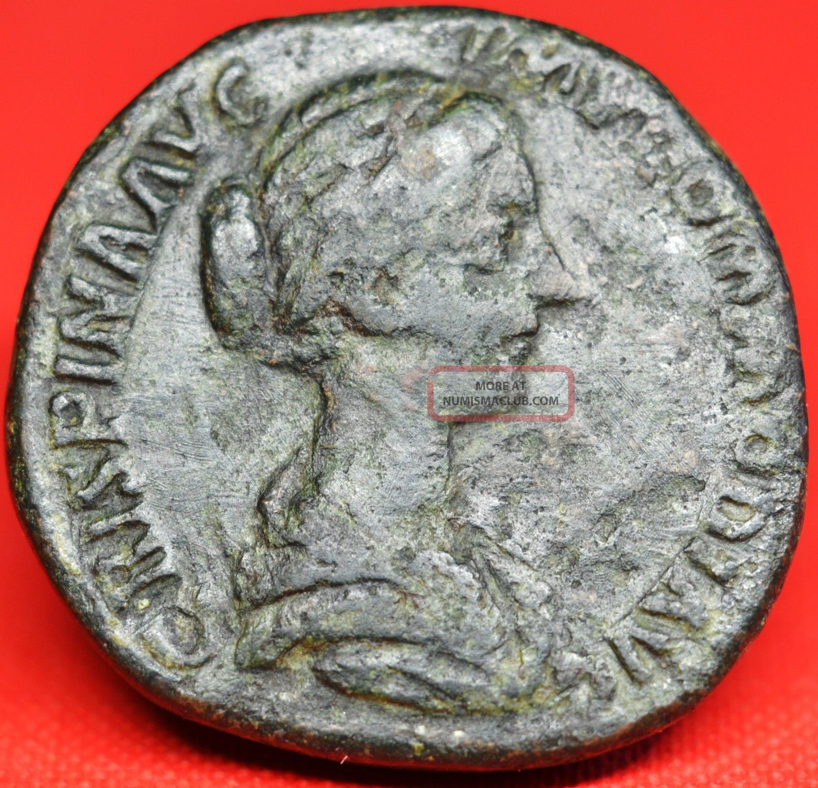 Crispina,  Scarce Sestertius: Salus Seated.  Coin,  Ad 178 - 80. Coins: Ancient photo