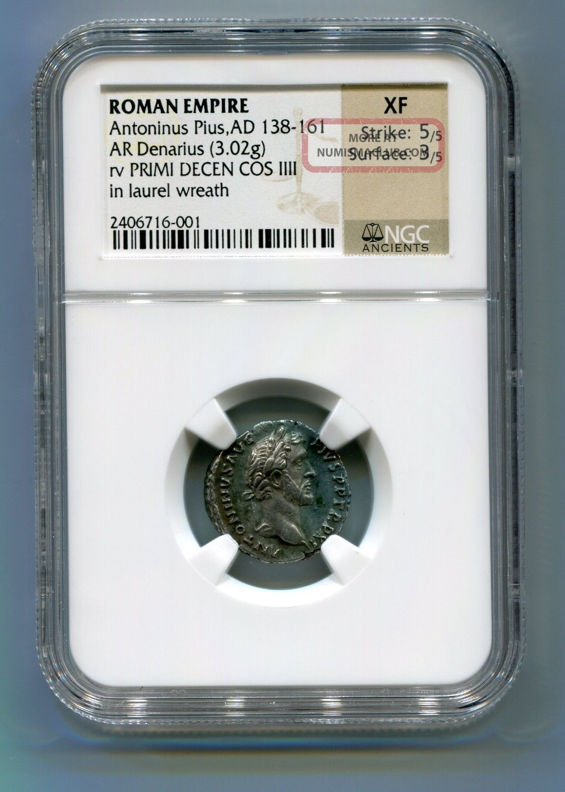 Ngc Ancients Graded Xf Antonius Pius Ad 138 - 61 Ar Silver Denarius - Rare Reverse Coins: Ancient photo