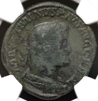 235 - 238 A.  D.  Maximinus I Ae Sestertius Roman Empire Ngc Vg 4/5,  2/5 photo