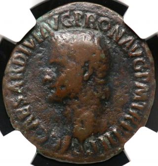 37 - 41 A.  D.  Caligula Ae As Roman Empire Ngc Vg 4/5,  2/5 Rare Issue photo