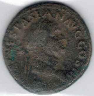 Tmm 71ad Roman Imperial As Vespasian F Details/porous 27mm Bronze photo