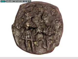 2rooks Byzantine Empire Emperor Heraclius Bronze Follis Monogram Coin photo
