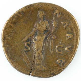 117 - 138 A.  D.  Ancient Rome Hadrian Brass Sestertius 133 Ad Rome photo