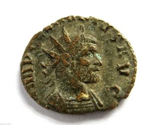 268 A.  D Gallic Empire Claudius Ii Gothicus Roman Period Billon Antoninus Coin.  Vf photo