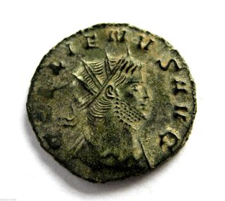 253 A.  D Gallic Empire Emperor Gallienus Roman Period Ar Silver Antoninus Coin photo