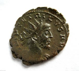271 A.  D Gallic Empire Emperor Tetricus Roman Period Ar Billon Antoninus Coin.  Vf photo