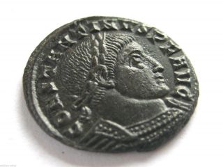 307 A.  D British Found Constantine I Roman Bronze Follis Coin.  Ticinum.  Hoard Coin photo