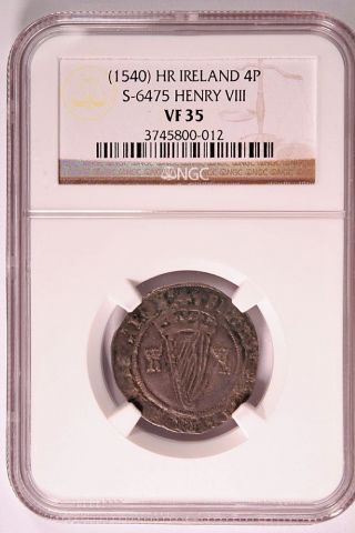 Medieval Ireland 1540 Silver Groat Henry Viii S - 6475 Ngc Vf - 35 Toning photo