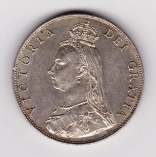 Gb Qv 1887 Florin (2 Shillings) A Unc Roman I photo