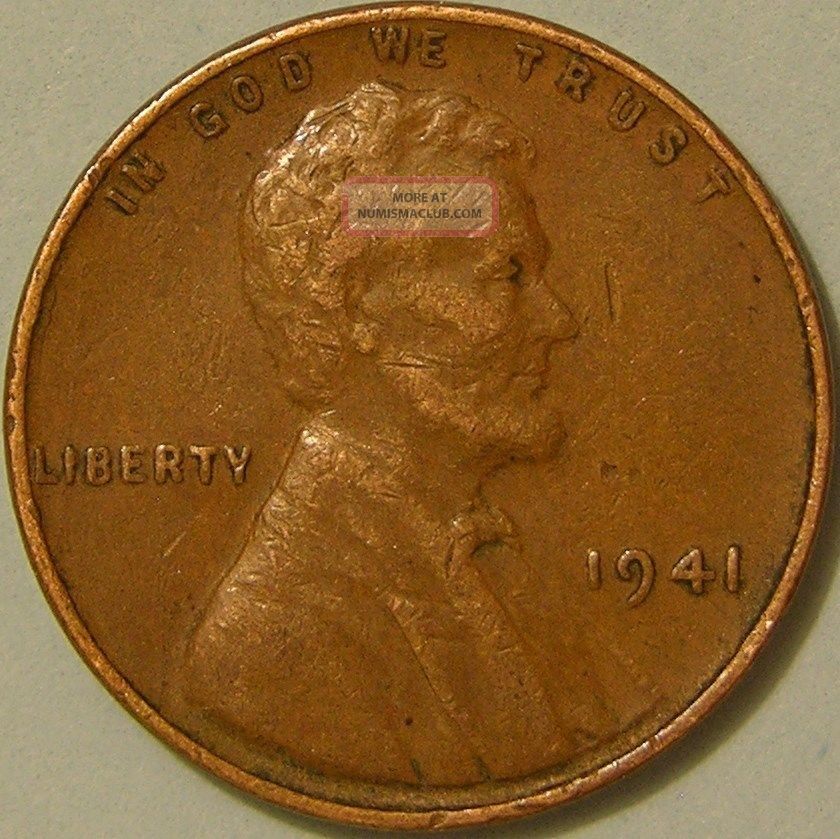 1941 P Lincoln Wheat Penny, (lamination) Error Coin, Af 550