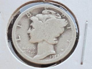 1917 - P Mercury Dime 90% Silver U.  S.  Coin S1232 photo