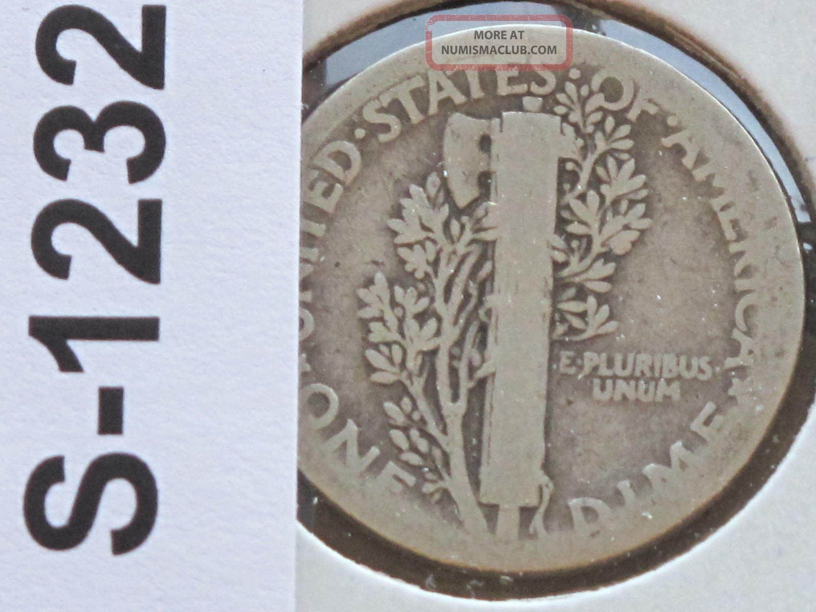 1917 P Mercury Dime 90 Silver U. S. Coin S1232