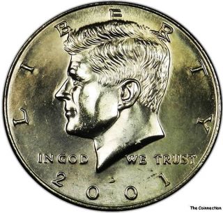 2001 D Gem Bu Unc Kennedy Half Dollar 50c U.  S.  Coin - Lustrous - Some Toning B11 photo