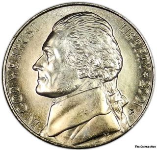 2001 P Ms Unc Jefferson Nickel 5c Us Coin - Lustrous D45 photo