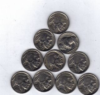 10 - Buffalo Nickels (2) 1926 - 1935 - (4) 1936 - 1936d - (2) 1937 25 photo
