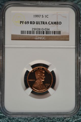 1997 - S Lincoln Penny 1c Cent Ngc Pf69 Red Ultra Cameo photo