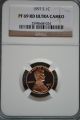 1997 - S Lincoln Penny 1c Cent Ngc Pf69 Red Ultra Cameo Small Cents photo 2