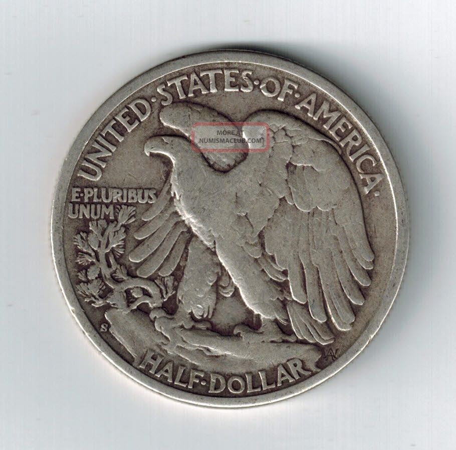1944 S Mark Us Walking Liberty Silver Half Dollar 50 Cents Coin