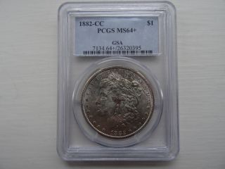 1882 - Cc Morgan Dollar Ms - 64+ Pcgs Gsa photo