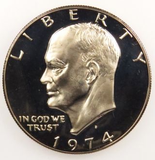 1974 S Cameo Proof Eisenhower Dollar (b04) photo