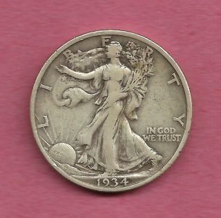 1934p Silver Walking Liberty Half Dollar photo