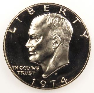 1974 S Cameo Proof Eisenhower Dollar (b05) photo