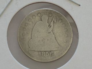 1856 - P Seated Liberty Quarter 90% Silver U.  S.  Coin C8712 photo